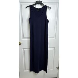 ASOS MATERNITY Dress Womens 6 Long Maxi Tank Bodycon Shirt Navy Blue Scoop Neck